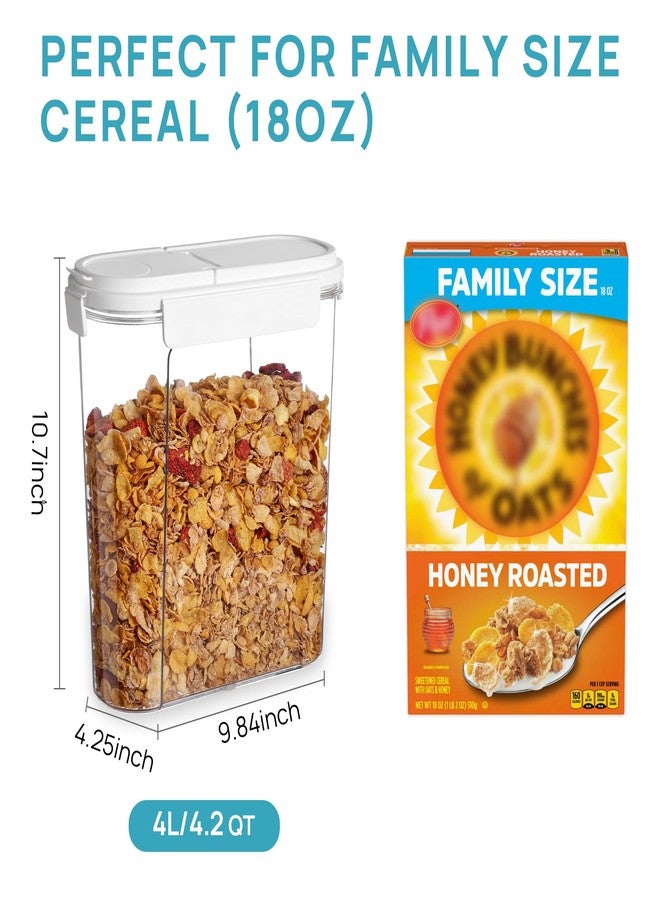 Vtopmart Cereal Containers Set, 3 PCS Airtight Food Storage Container with Flip-Top Lids, Plastic Organizer Dispenser for Kitchen, Pantry Organization (135.2oz/4L) - Image 2