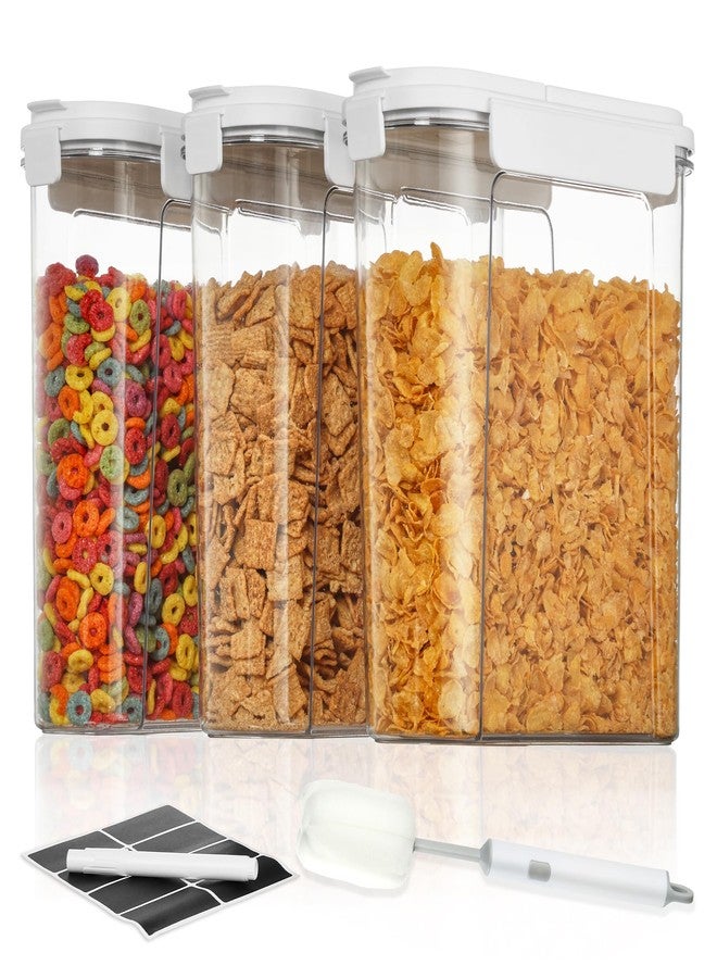 Vtopmart Cereal Containers Set, 3 PCS Airtight Food Storage Container with Flip-Top Lids, Plastic Organizer Dispenser for Kitchen, Pantry Organization (135.2oz/4L) - Image 1