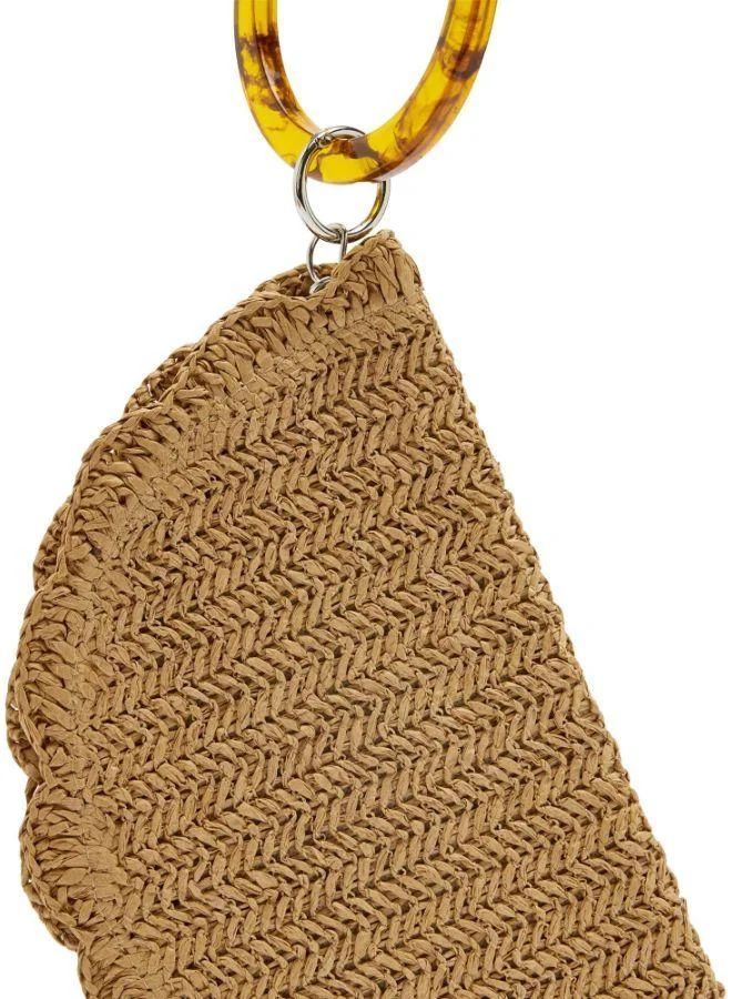 PARFOIS Oval Straw-Effect Handbag