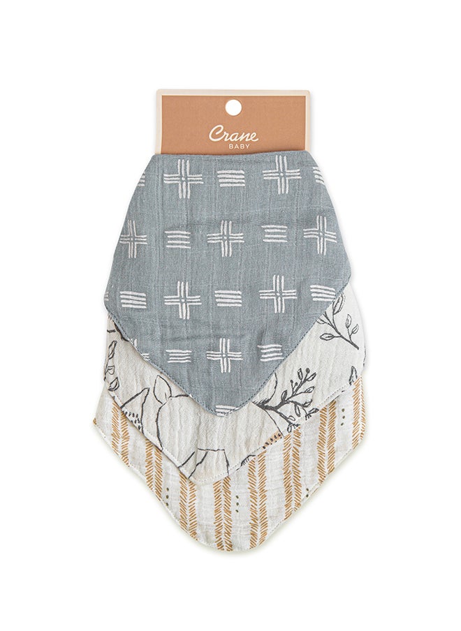 Crane BABY 3 Pieces Ezra Muslin Bib Set, One Size  - Image 1
