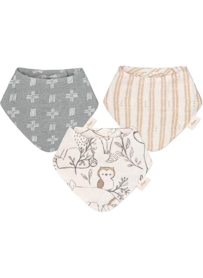 Crane BABY 3 Pieces Ezra Muslin Bib Set, One Size  - Image 5
