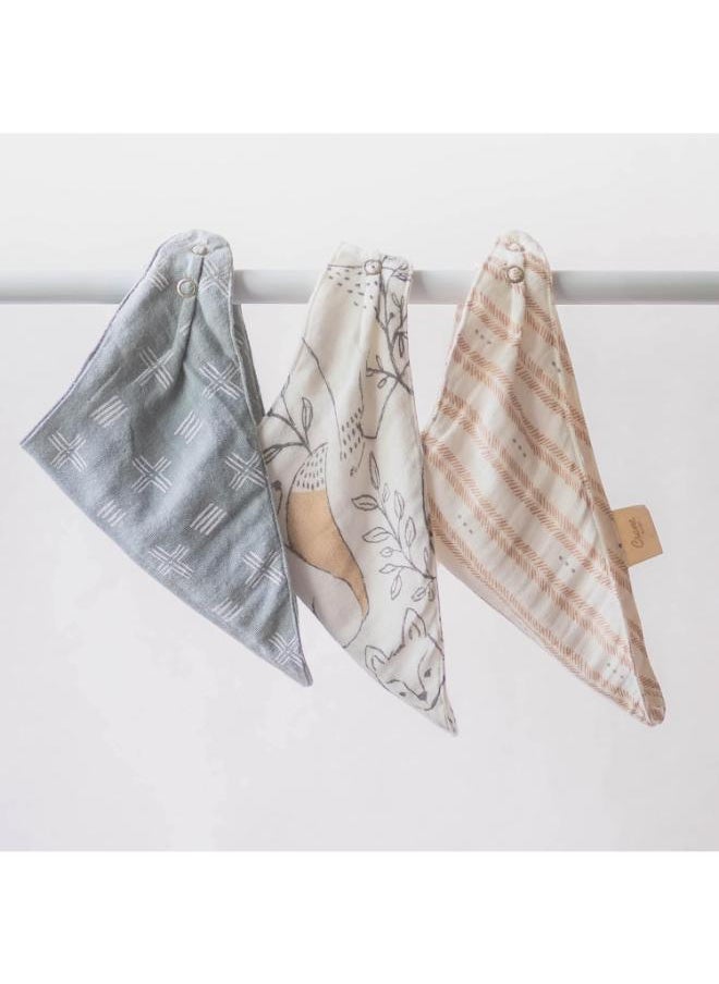 Crane BABY - 3 Pieces Ezra Muslin Bib Set, One Size - Image 1