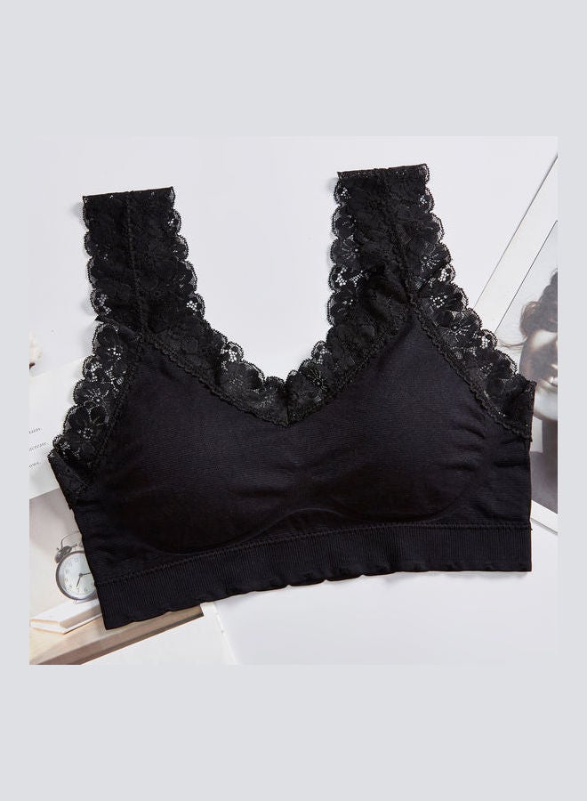NIBEMINENT Seamless Bralette Padded Skin-Friendly Bra Black  - Image 1