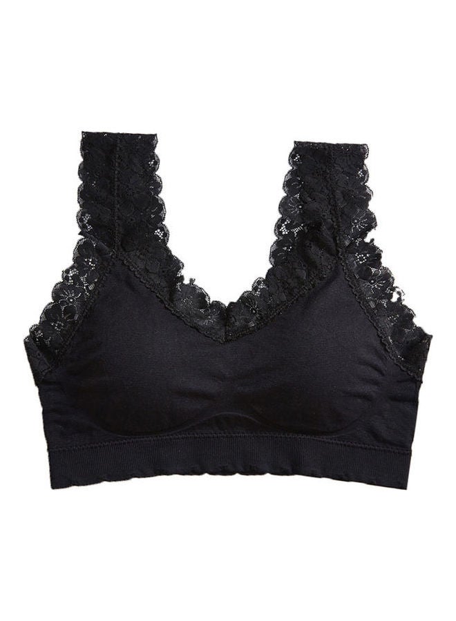 NIBEMINENT Seamless Bralette Padded Skin-Friendly Bra Black  - Image 2