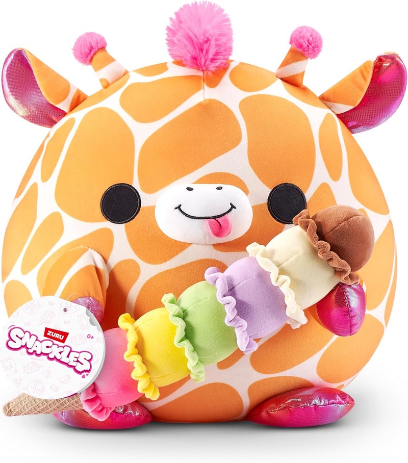Snackles 14-inch Non-Licensed Series 1 Plush (LOLA) by ZURU, Soft Doll and Cuddly Pillow Toy with Snack Accessory - Image 1