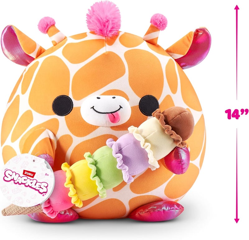 Snackles 14-inch Non-Licensed Series 1 Plush (LOLA) by ZURU, Soft Doll and Cuddly Pillow Toy with Snack Accessory - Image 4