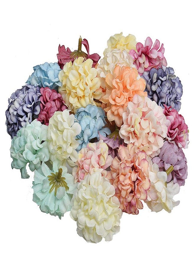 Teensery 24 Pcs 1.8" Artificial Hydrangea Flower Heads Bulk Silk Flower for Wedding Decoration Home Decor Party Supplies DIY Crafts (Mixed Color) - Image 1