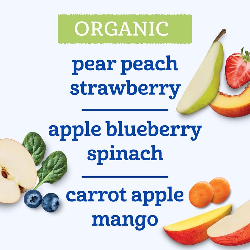 Gerber Organic Baby Food Pouches, 2nd Foods for Sitter, Fruit & Veggie Variety Pack, 3.5 Ounce (Set of 18) - Image 5