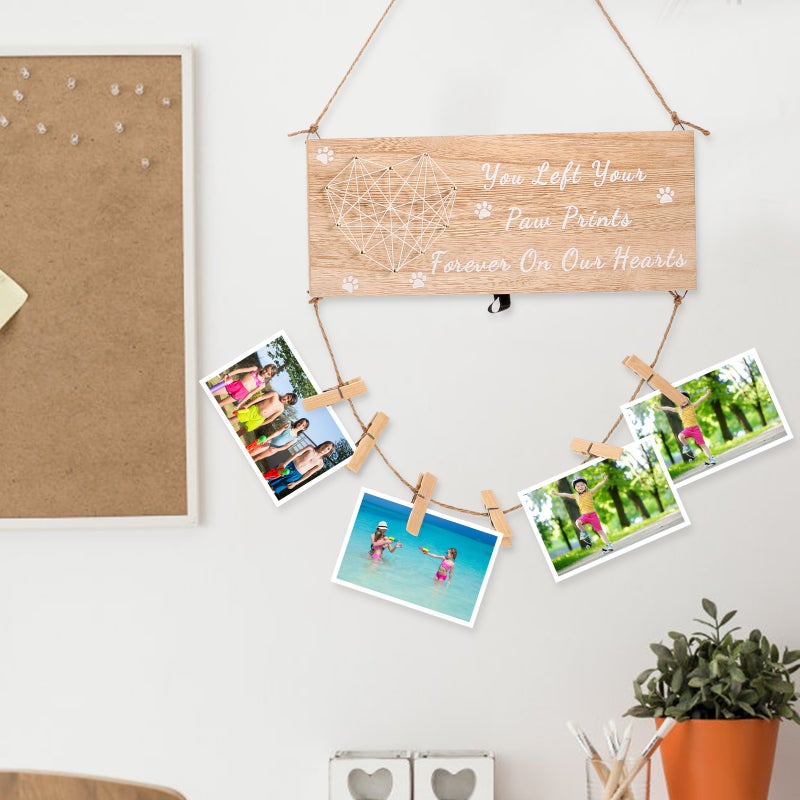 Photo Frame Hanging Ornament Picture Frame Wedding Housewarming Home Decor with Clip - Image 5