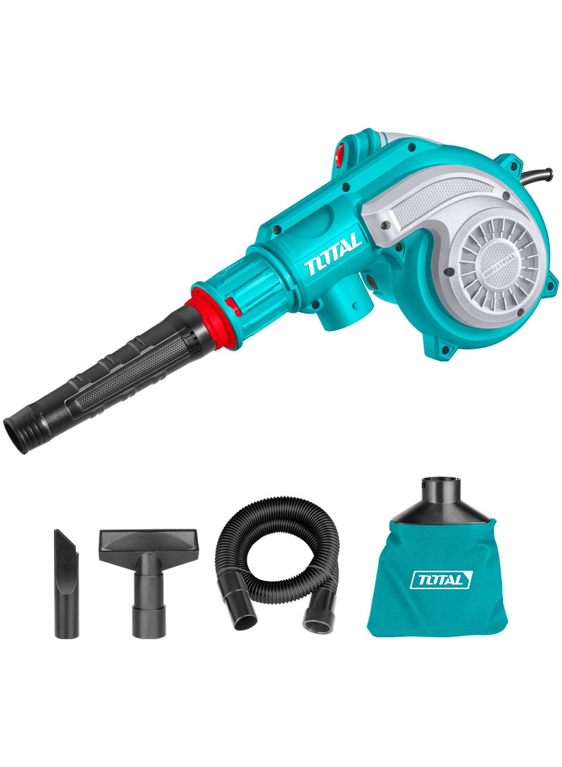 توتال مروحة شفط عالية الطاقة من توتال 800 واط مع سرعة متغيرة (0-15000 دورة في الدقيقة) - مروحة أوراق ومكنسة كهربائية 2 في 1 - تشمل كيس غبار وأنبوب مرن وفوهتين للشفط - TB8036 - Image 1