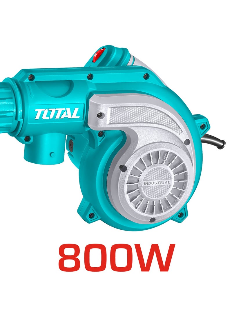 توتال مروحة شفط عالية الطاقة من توتال 800 واط مع سرعة متغيرة (0-15000 دورة في الدقيقة) - مروحة أوراق ومكنسة كهربائية 2 في 1 - تشمل كيس غبار وأنبوب مرن وفوهتين للشفط - TB8036 - Image 4