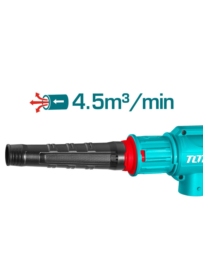 توتال مروحة شفط عالية الطاقة من توتال 800 واط مع سرعة متغيرة (0-15000 دورة في الدقيقة) - مروحة أوراق ومكنسة كهربائية 2 في 1 - تشمل كيس غبار وأنبوب مرن وفوهتين للشفط - TB8036 - Image 3