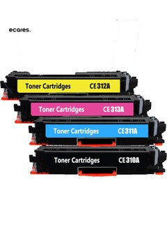 ECARES ECARES® Compatible Toner Cartridge Replacement for HP 126A CE310A CE311A CE312A CE313A for HP Laserjet Pro CP1021 CP1025 CP1026nw LaserJet Pro 100 color MFP M175nw LaserJet Pro 200 M275NW (Multicolor)  - Image 1
