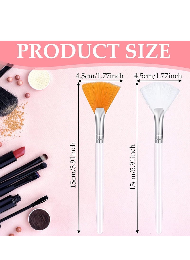 Patelai 24 Pieces Fan Brush Facial Mask Brush Soft Fan Face Makeup Brush Acid Applicator Esthetician Brush Cosmetic Tools for Mud Clay Mask, Makeup Peel (White, Yellow) - Image 3