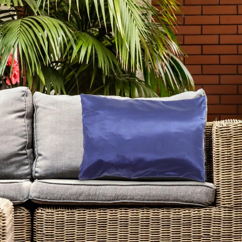 2pcs Simulated Silk Pillowcases Polyester Pillow Protectors Black Soft for Home Hotel Dormitory Use - Image 3