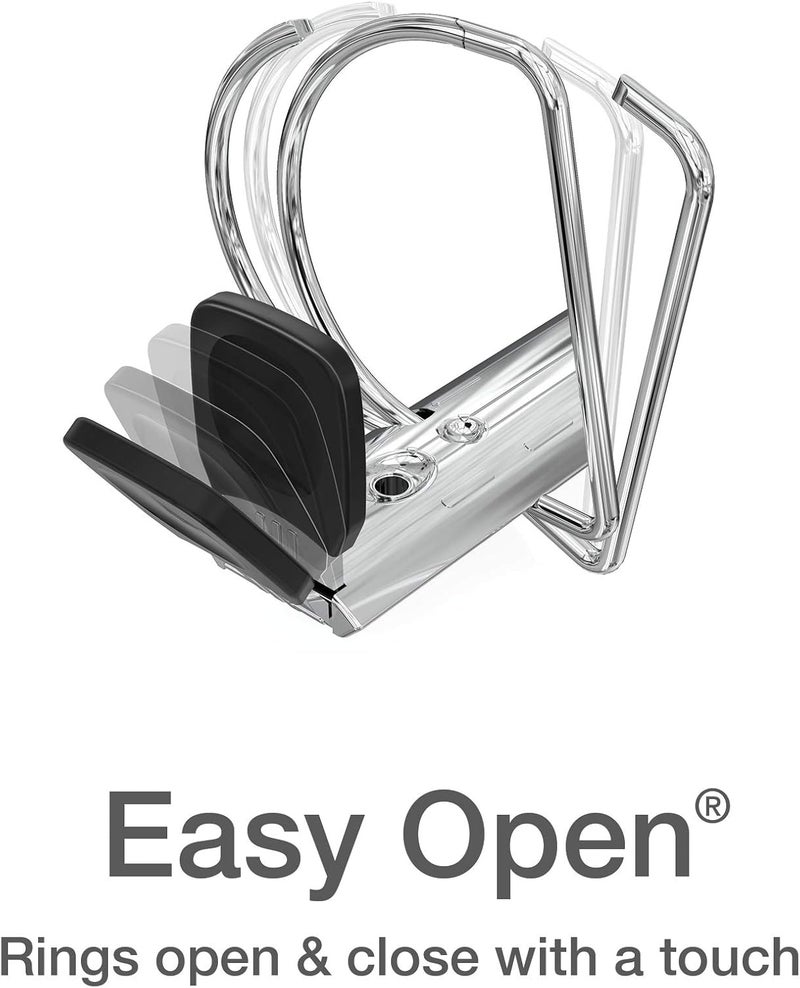 Oxford 3 Ring Binders, 0.5 inch ONE-Touch Easy Open D Rings, Durable Binders for School and Office, View Binder Covers, Xtralife Hinge, Non-Stick, PVC-Free, Black, Holds 125 Sheets, 6 PK (79901) - Image 2
