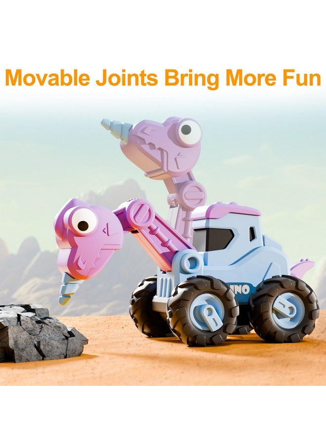 iPlay, iLearn iPlay, iLearn Dinosaur Truck Toys for Toddlers, Boys Dino Press Go Racing Cars, Kids Construction Sandbox Vehicles Playset, Baby Push Go Friction Car Set, Birthday Gift for 18 Months 2 3 4 5 Years Old  - Image 4