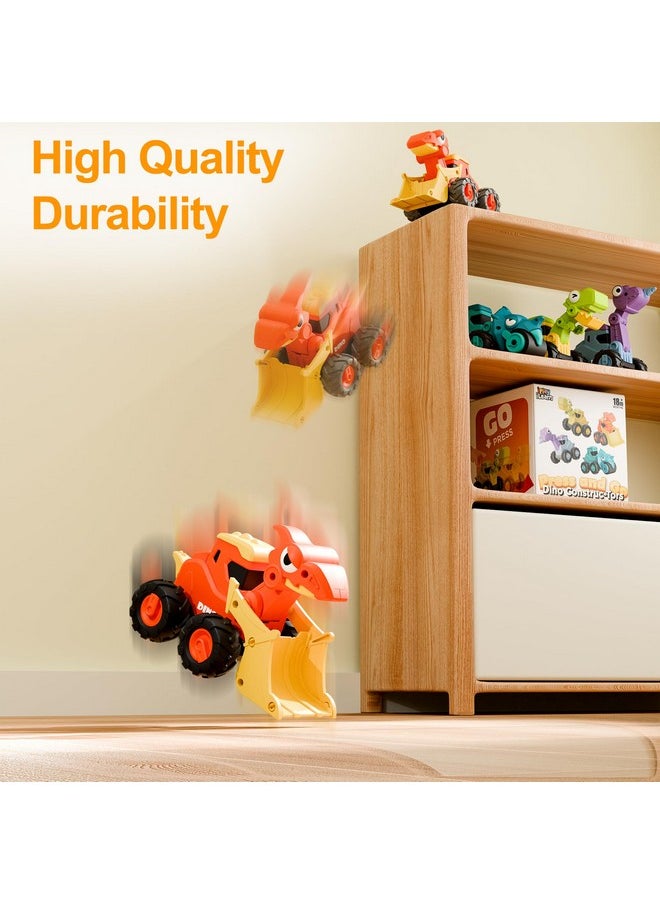 iPlay, iLearn iPlay, iLearn Dinosaur Truck Toys for Toddlers, Boys Dino Press Go Racing Cars, Kids Construction Sandbox Vehicles Playset, Baby Push Go Friction Car Set, Birthday Gift for 18 Months 2 3 4 5 Years Old  - Image 5