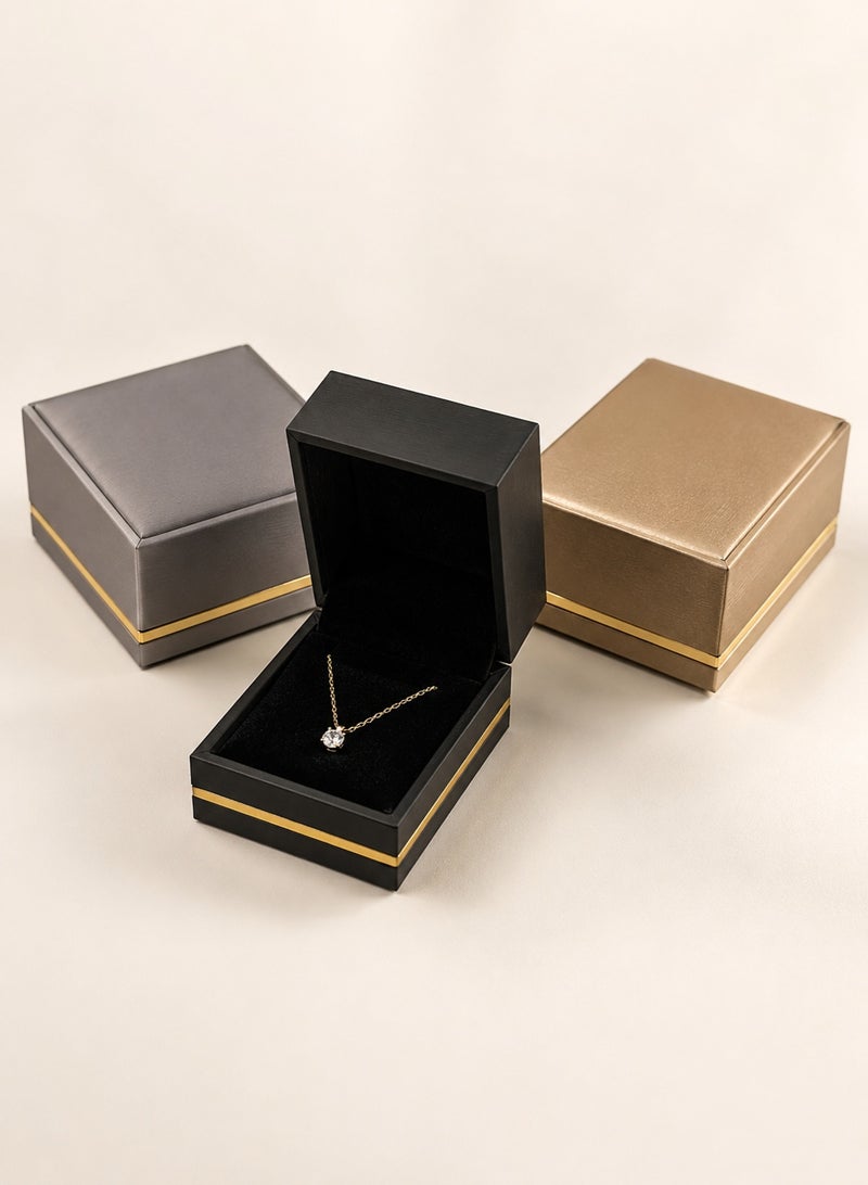 Rich Life Luxury Jewelry Box Set with Gold Accent, Premium Textured Jewelry Storage Organizer Boxes for Rings Earrings Necklace Bracelet Watches - Image 5