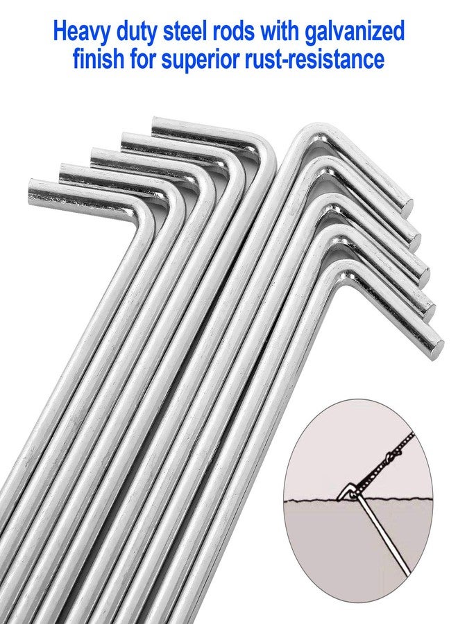 MIVIDE 100 Pack Tent Stakes 6-3/4”Galvanized Steel Metal Tent Stakes Pegs, Garden Stakes Edging Fence Hooks Pegs for Camping, Shelters, Tarp, Canopies, Christmas Decoration Stakes - Image 5