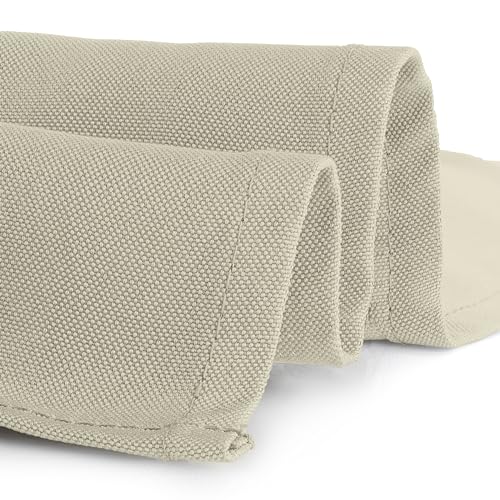 Gee Di Moda Fitted Tablecloth - 72 x 30 Inch Ivory Fitted Table Cloth for 6 Foot Rectangle Table - Heavy Duty Washable Fabric - for 6 Ft Buffet Holiday Party Dinner Wedding & Trade Show - Image 3