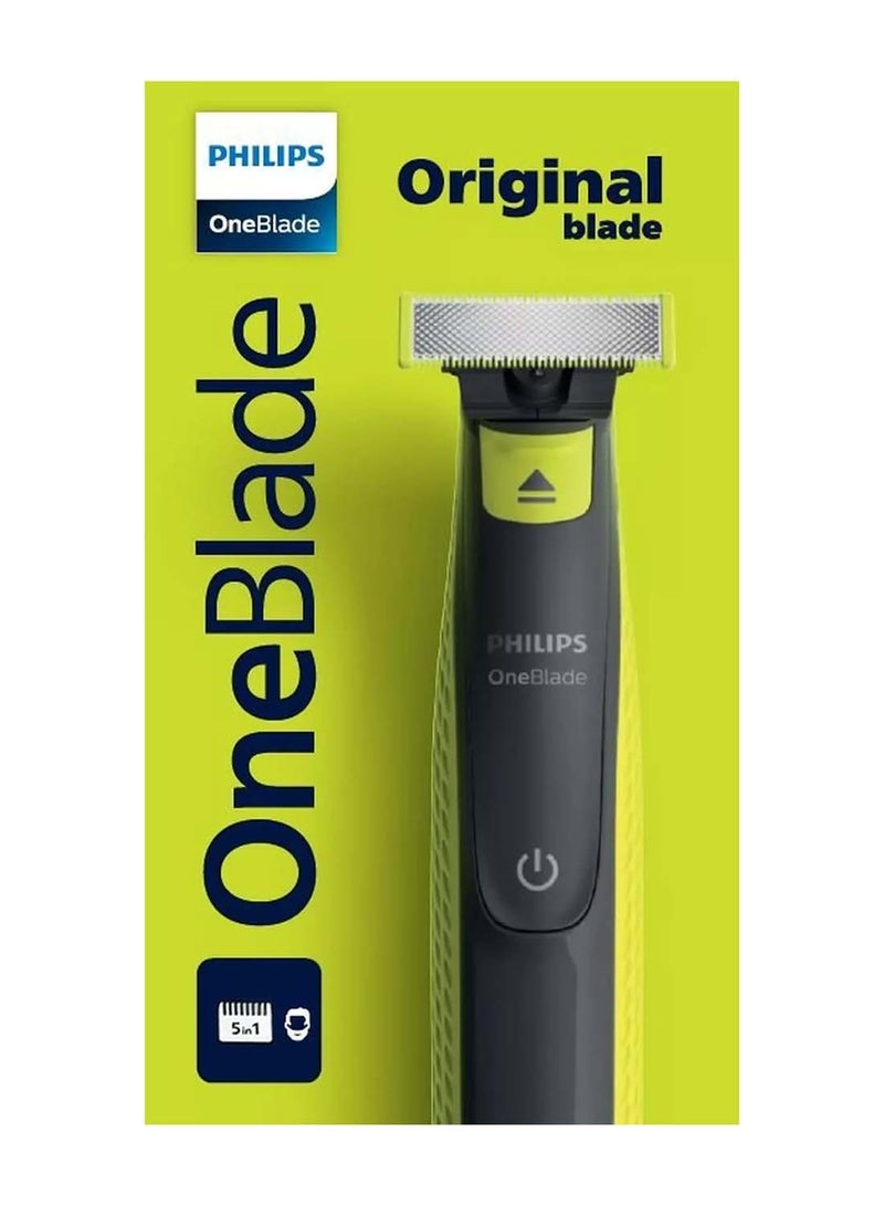 فيليبس ماكينة حلاقة OneBlade للاستخدام الجاف والرطب وقابلة لإعادة الشحن باللون الأسود/الأخضر - Image 3