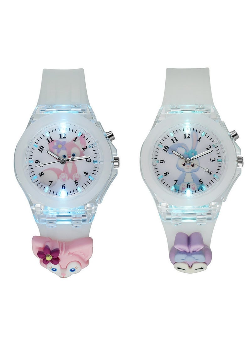 هاويو 2 جهاز كمبيوتر شخصي ساعات الأطفال,3D جميلة كرتون الرقمية الرياضة ساعة السيليكون ساعات المعصم أفضل هدية للفتيات 3-11 سنة من العمر الأولاد,الوقت التدريس سهلة القراءة الوقت بوضوح في الليل - Image 1