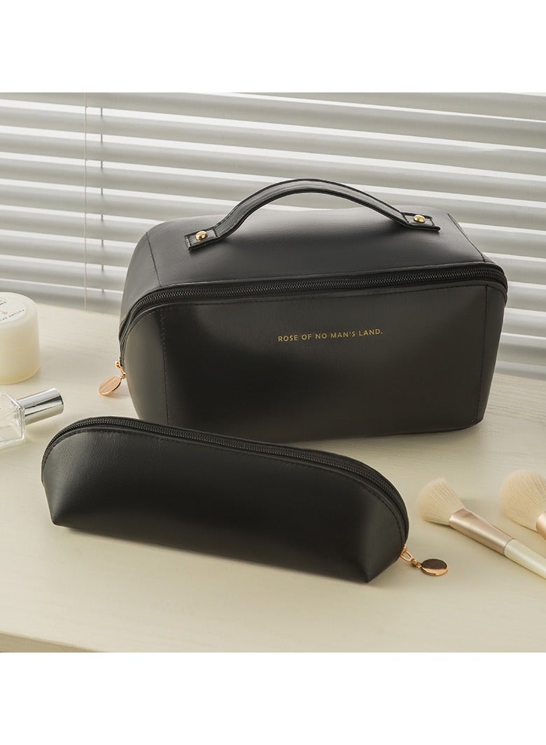 ORiTi Waterproof Multifunctional Travel Cosmetic Bag - Large Capacity Makeup Case for Women, Men, and Girls Pouch not inluded - BLACK - Image 1