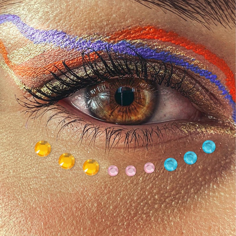 ULTECHNOVO Self-Adhesive Rhinestone Stickers Face Gems 6 Sheets DIY Glitter Jewels Stickers for Festival Makeup and Body Decoration - Image 4