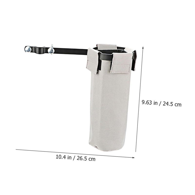 Gray Canvas Drum Stick Holder Bag With Stand Bracket Portable Storage Pouch For Drummers - Image 3