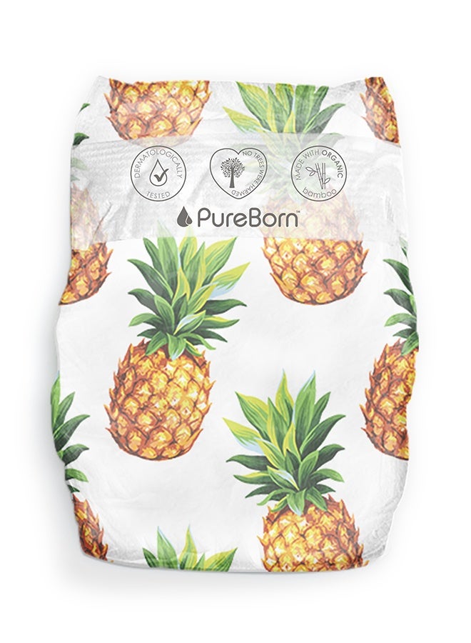 PureBorn حفاضات عضوية من الخيزران حجم 1 حتى 5 كجم 34 قطعة - Image 1