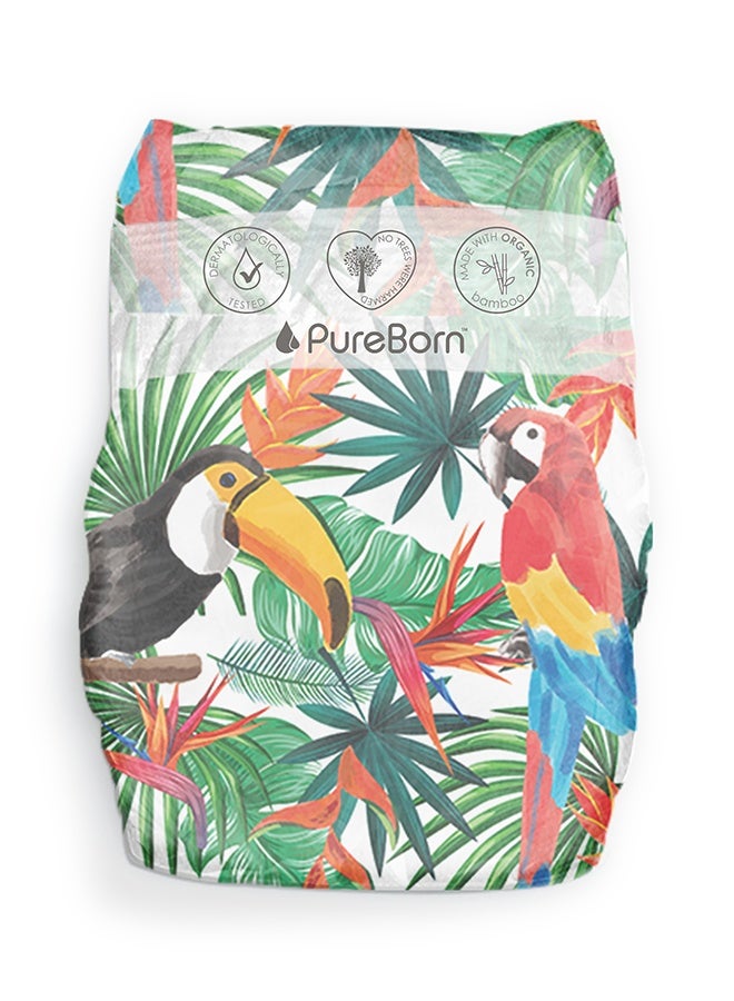 PureBorn حفاضات عضوية من الخيزران حجم 1 حتى 5 كجم 34 قطعة - Image 2