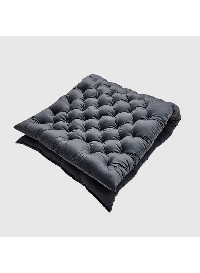 سمارت هوم مرتبة أرضية مخملية فاخرة مقاس 190×90×10 سم - حشوة قطنية ناعمة، وسادة نوم قابلة للطي للمنزل والضيوف - Image 3