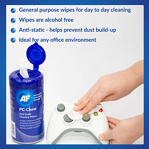 AF PC-Clene - Anti Static Cleaning Wipes - Tub of 100 - Image 2
