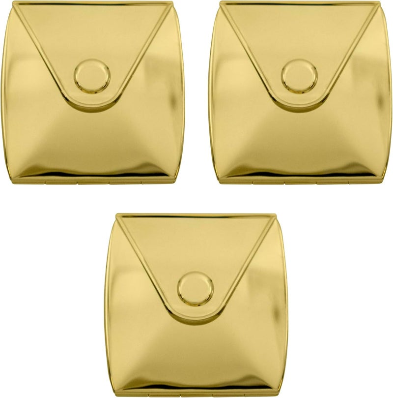 Stephanie Imports Set of 3 Double Sided Clutch Shaped Magnifying Compact Mirrors (Gold)