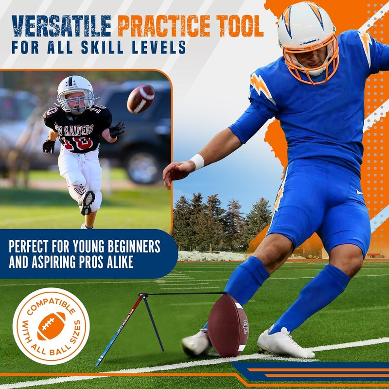Trailblaze True Strike Pro Football Kicking Tee - Ultimate Football Tee Compatible with All Ball Sizes, Bonus Goal Kicking Tracker, Field Goal Football Holder - Image 2