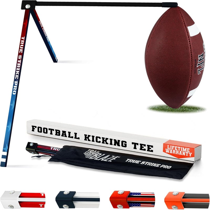 Trailblaze True Strike Pro Football Kicking Tee - Ultimate Football Tee Compatible with All Ball Sizes, Bonus Goal Kicking Tracker, Field Goal Football Holder - Image 1