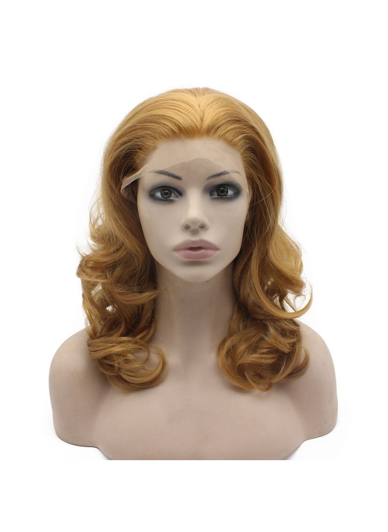 MX angel Mxangel Medium Long Wavy Blonde Synthetic Lace Front Blond Wig Natural 