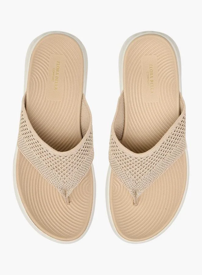 Flora Bella By Shoexpress Flora Bella Textured Slip-On Thong Sandals