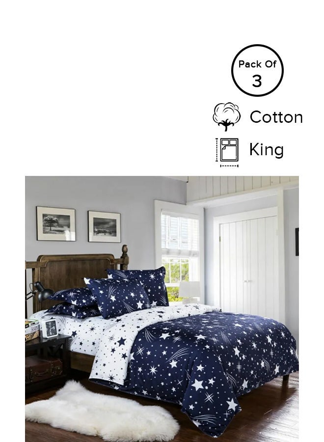 3Piece King Size Printed Bedding Set Cotton Multicolour