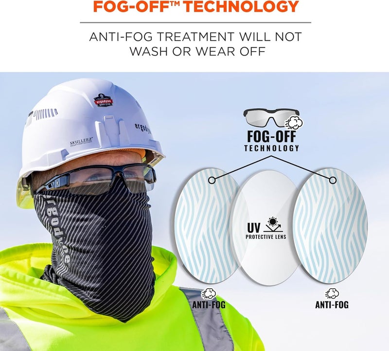 Ergodyne  52483 Skullerz Dagr Anti Fog Safety Glasses Matte Black Frame Clear Lens - Image 3