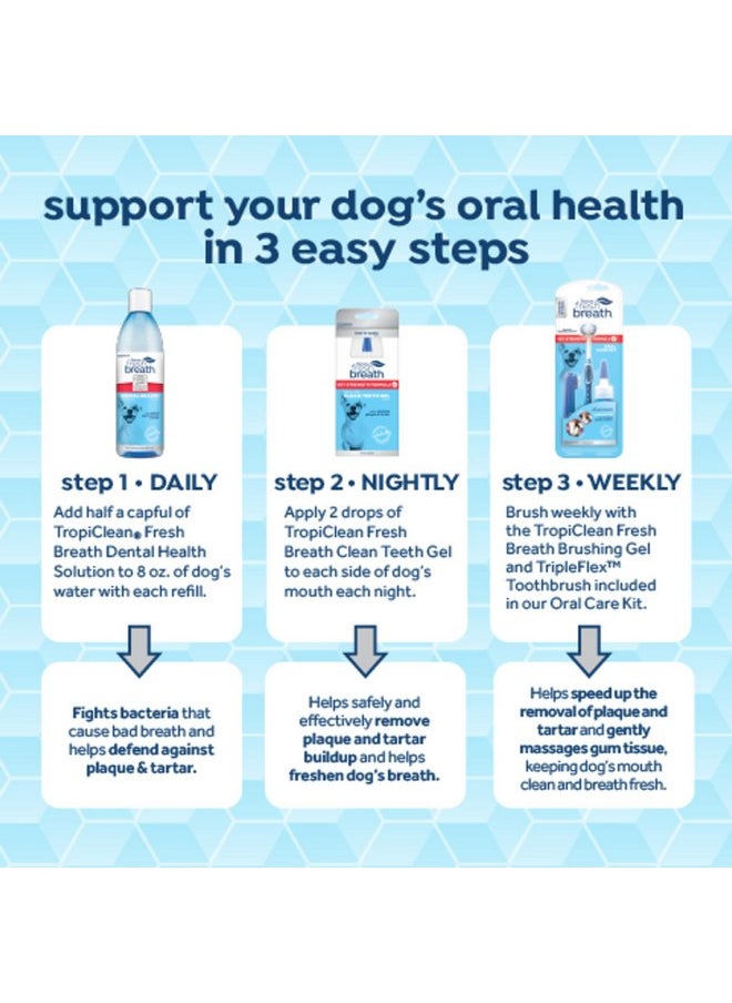 TropiClean - TropiClean Fresh Breath Certified Wellness Collection Dental Health Solution - Prevents Plaque & Tartar - VOHC Accepted - Freshens Bad Dog Breath | 33.8 oz - Image 1