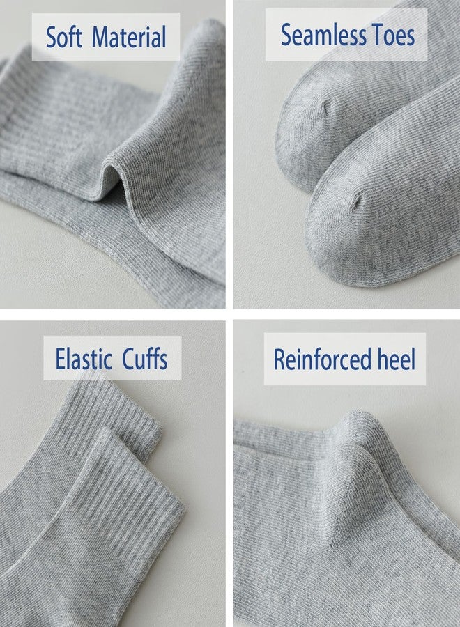Marchare Kids Seamless Socks Boys Girls Cotton Athletic Socks 8-11 Years School Ankle Socks with Retro Stripes White 4Pack - Image 5