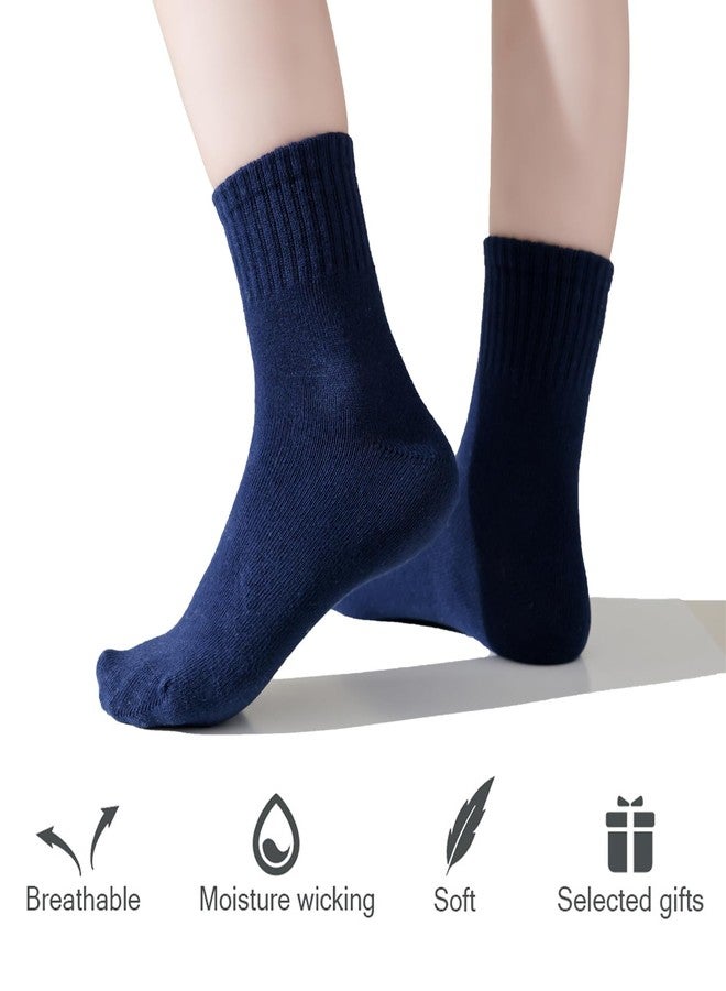 Marchare Kids Seamless Socks Boys Girls Cotton Athletic Socks 8-11 Years School Ankle Socks with Retro Stripes White 4Pack - Image 4