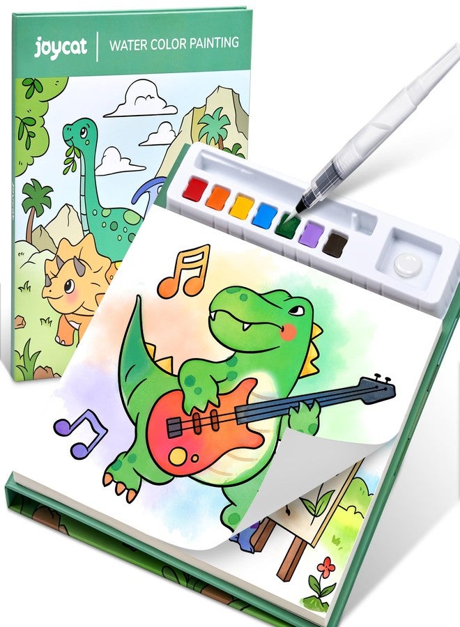 JoyCat Paint with Water Coloring Books for Toddlers, Watercolor Painting Sets for Kids Ages 2-4, 4-8, Dinosaur Arts and Crafts Birthday Gift for Boys Girls (Green) - Image 1
