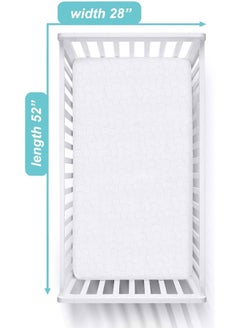 American Baby Company American Baby Company Waterproof Fitted Crib and Toddler Protective Mattress Pad Cover, White  - Image 3