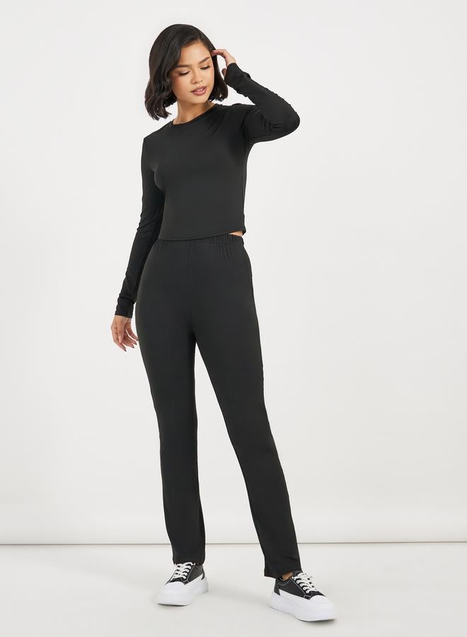 Styli High Rise Tapered Trousers with Box Pleat - Image 1