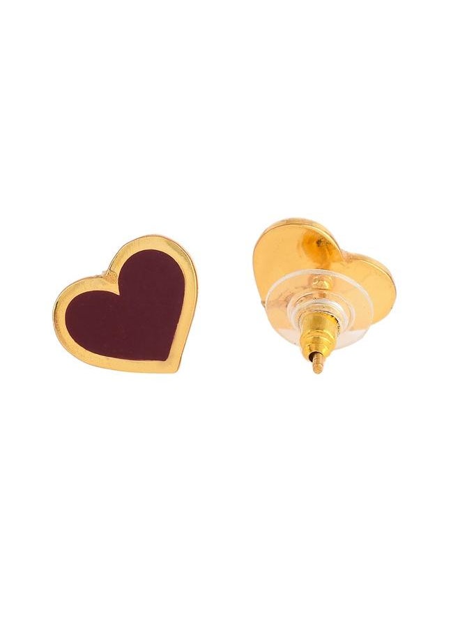 VOYLLA Valentine's Day Collection Deep Red Enamel Heart Pendant Set  - Image 4