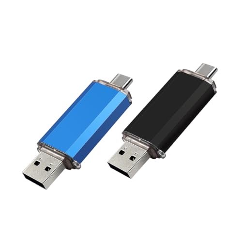 myemuun 2Pack 128GB USB C Flash Drive Dual Type C USB A Memory Stick Jump Drive 2in1 Thumb Drive for Storage and Backup 128GB2 BlackBlue - Image 1