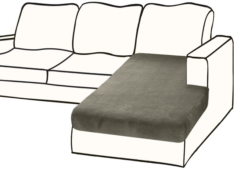 BT.WA Couch Cover 1 Piece Chaise Lounge Cover Velvet Sectional Couch Cushion Covers Separate L Shape Sofa Slipcovers Furniture Protector for Dogs Pets (Chaise or Sofa 3-Seater, Olive Green) - Image 1